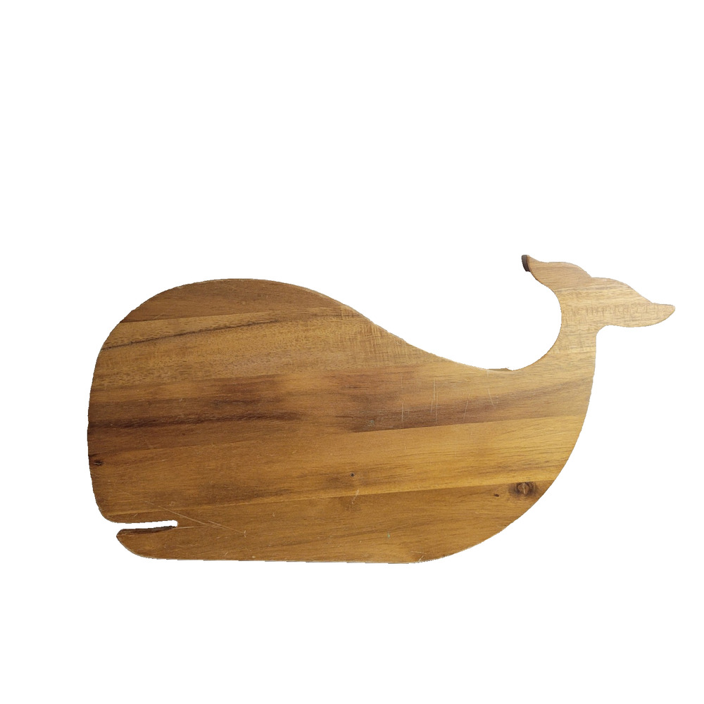 Whale Shaped Wooden Cutting Board–Natural Wood–16x9 in–Coastal Kitchen Décor